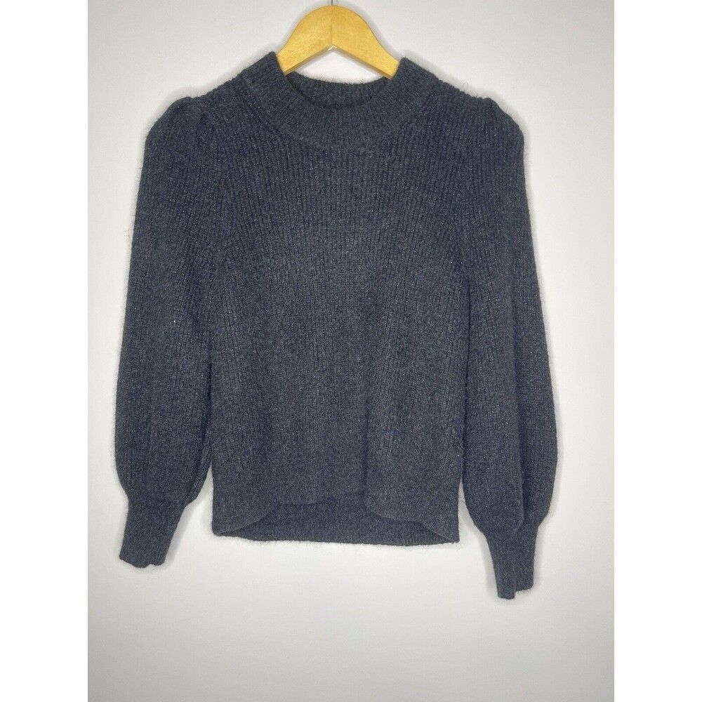 Madewell Womens Balloon Sleeve Sweater Wool Blend Size:S Black